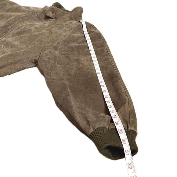 PENDLETON Suede Leather Zip Up Bomber Jacket XL Mocha Brown Classic Utility Barn - Picture 12 of 13